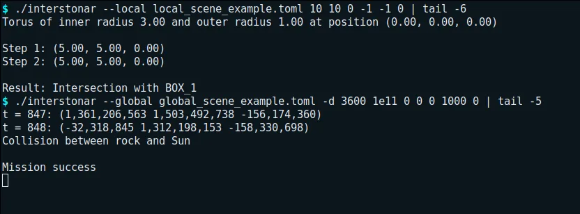 Mode local (sphere tracing) et mode global (N corps)